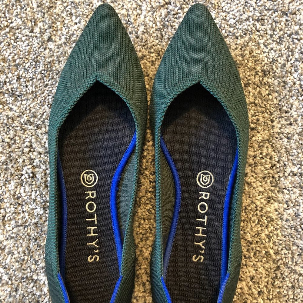 Rothy's "The Point" in Emerald (Retired)